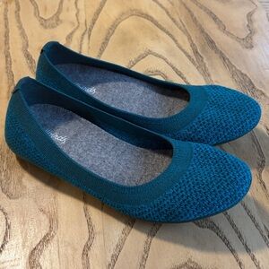 Ladies ALLBIRDS Tree Breezer Ballet Flats Size 7 Turquoise EUC!